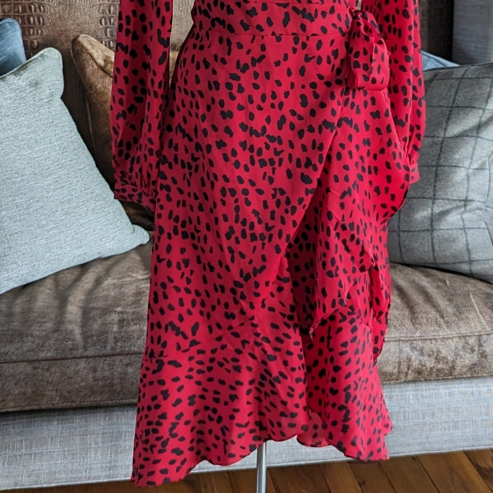 O.P.T. agatha spotted wrap dress M - Picture 6 of 10